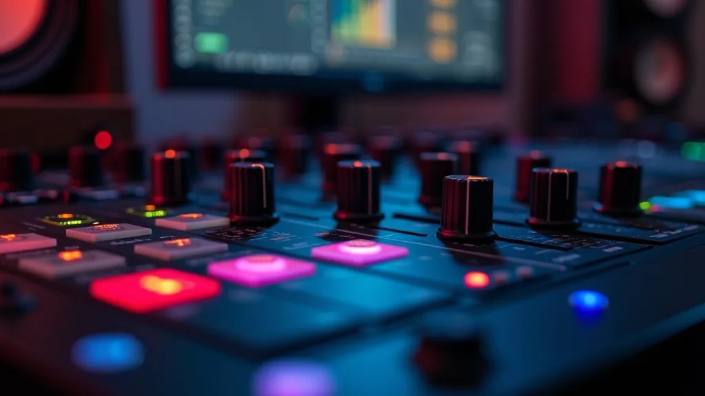 Audio stream sound mixer on a streaming desk setup